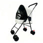 Pet Stroller Lightweight Metal Foldable Multi Tier Carrier Round Handle For Cats Dogs Outdoor Travel