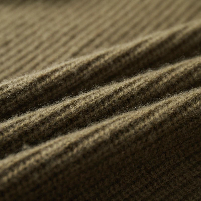 Pullover sweater for men, men's lapel sweater 2025 new loose knit autumn and winter full sleeved men's 100% Australian wool swea