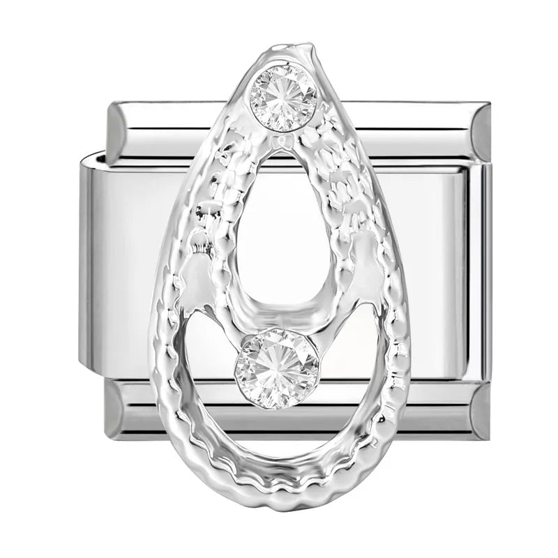 Zircon Star Heart Bow Moon Cherry Moon Italian Charm Links Fit 9mm Stainless Steel Bracelet Women Jewelry DIY Making Gifts