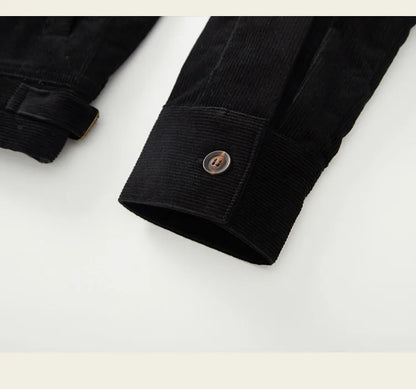 2026 Spring/Summer American Retro Workwear Long-Sleeved Farmer's Coop Jacket for Male Youth - High-end Trendy Corduroy Coat