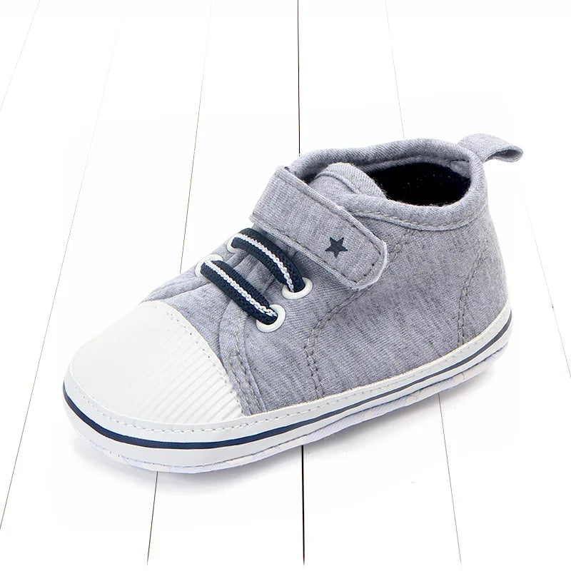 Infant Babies Boys Girls Shoes Soft Sole Canvas Solid Footwear For Newborns Toddler Crib Moccasins Letter Print Anti-Slip Shoes