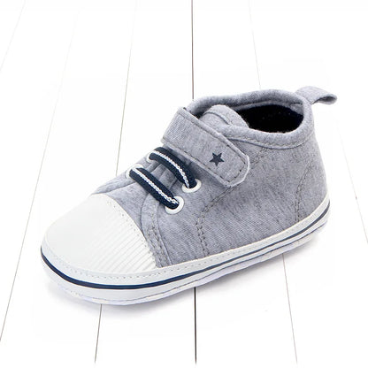 Infant Babies Boys Girls Shoes Soft Sole Canvas Solid Footwear For Newborns Toddler Crib Moccasins Letter Print Anti-Slip Shoes