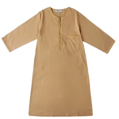 Muslim Saudi Arab Boys Robe Kids Abaya Kaftan Prayer Islam Ramadan Clothing Long Sleeve Thobe Middle East Teenage Dress Dubai