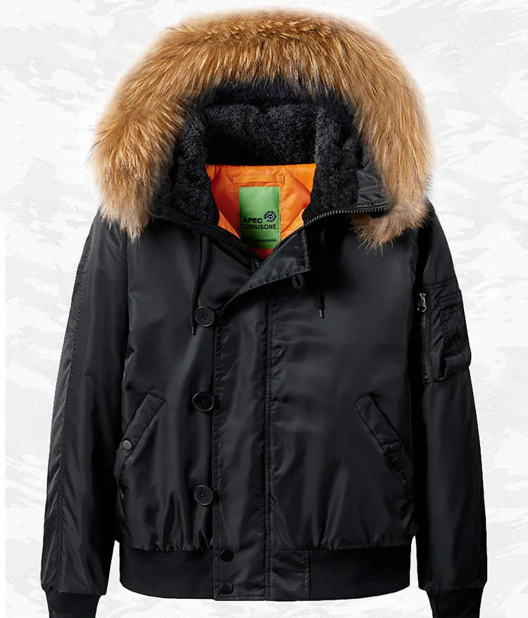 Pilot Men's jackets Thicken Winter Jacket Padding Man Down Jacket Coat Parkas Outdoor Fur Hooded Cotton Padded Jacket HXY0257