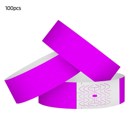 100Pcs Synthetic Paper Wristbands Disposable Waterproof Wrist Strap Event Identification Bracelets Removable Wristband Tape