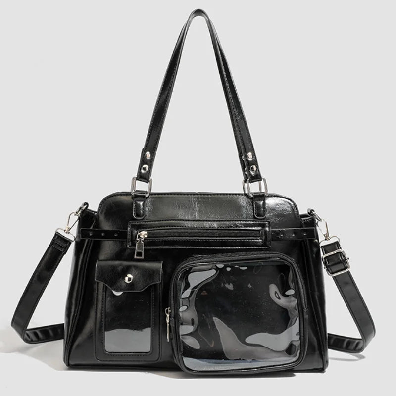 Japanese Itabag With Transparent Display Multi-pocket Shoulder Bag Fashion Tote Bag Jk Uniform Handbag Y2k Style Crossbody Bag