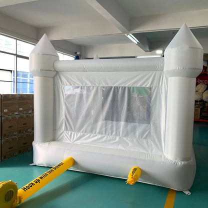 4*3*2.6M White Bounce House For Kids Bouncy House White For Children Inflatable Jumping Castle With Blower Slide 5-8 Kids