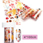 16Pc Holographic Nail Foil Set Starry Transfer 20*4cm Sticker Laser Flowers Leopard Mix Design Decal DIY Nail Art Decoration