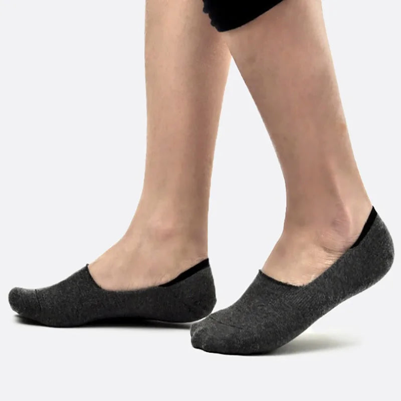 6 Pairs/Lot Men's Bamboo Breathable Invisible Socks Low Cut Casual Cotton Boat Non-Slip No Show High Quality Sock