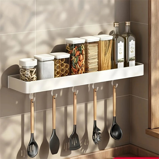 30-50Cm Kitchen Seasonings Rack Pepper Wall-Mounted Hook Cabinet Storage Spatula Tool Storage Kitchen Accessories