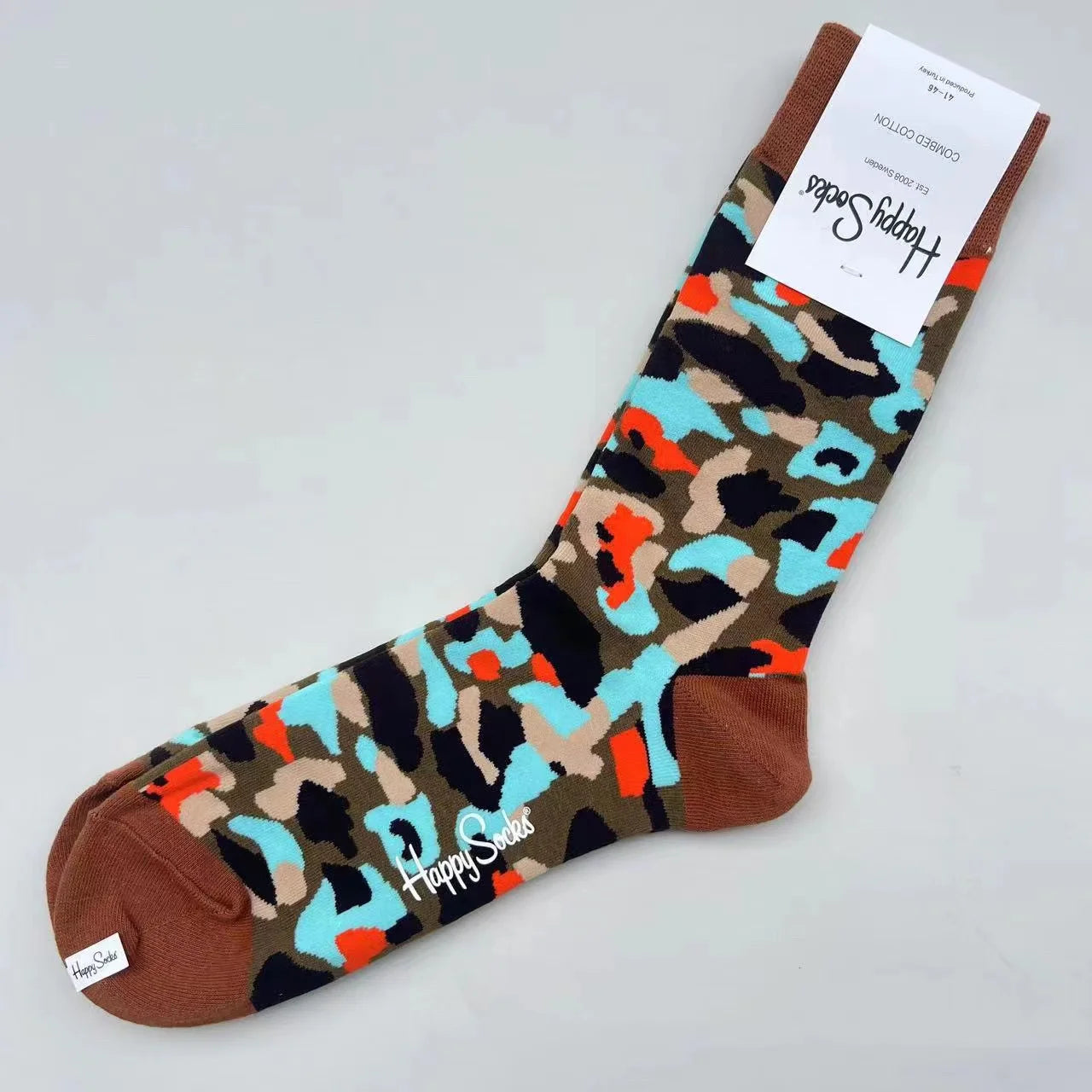 Happy Socks Men's Mid-tube Socks Four Seasons Pure Cotton Classic Socks SIZE 41-46