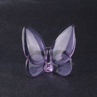 Crystal Papillon Butterfly Wings Fluttering Glass Lucky Butterfly Ornaments Home Decoration Crafts Accessories Birthday Gift