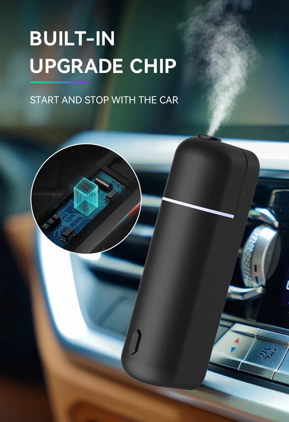 Smart Car Aroma Diffuser Auto Start Stop with Engine Fast Deodorizer Long Lasting Fragrance  6 Bottles Essential Oils Gift