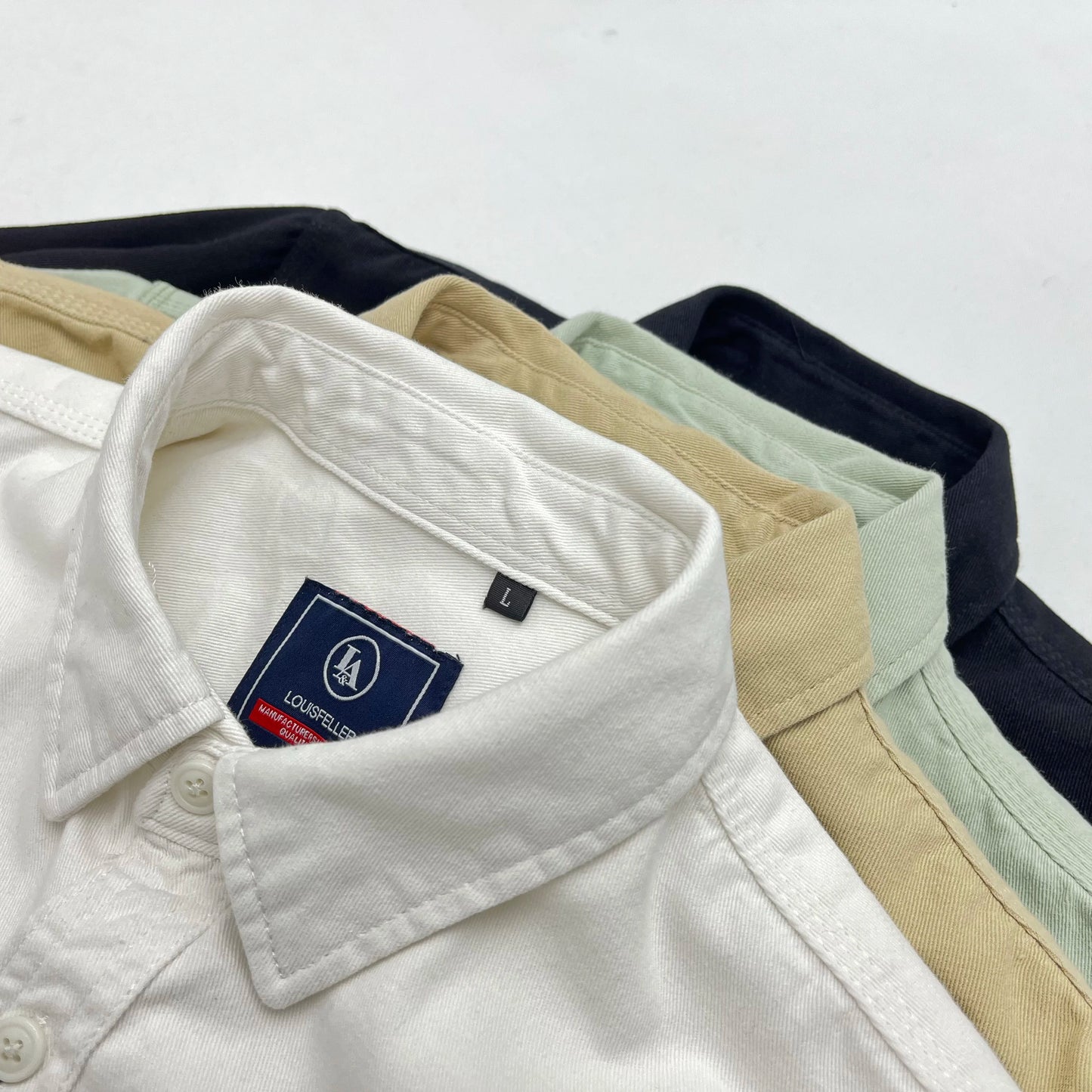 Autumn New Japanese Retro Heavyweight Twill Long-Sleeve Turn-down Collar 100% Cotton Shirt Men's Fashion Washed Casual Blouses