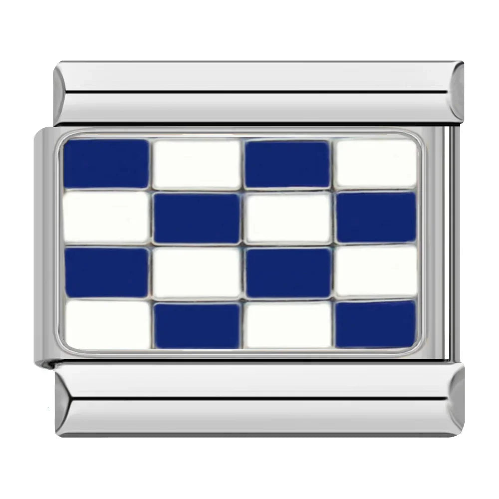 Hapiship Fashion Navy Ship International Maritime Signal Code Nautical Flag Charm Links Fit 9mm Stainless Steel Bracelet DJ391