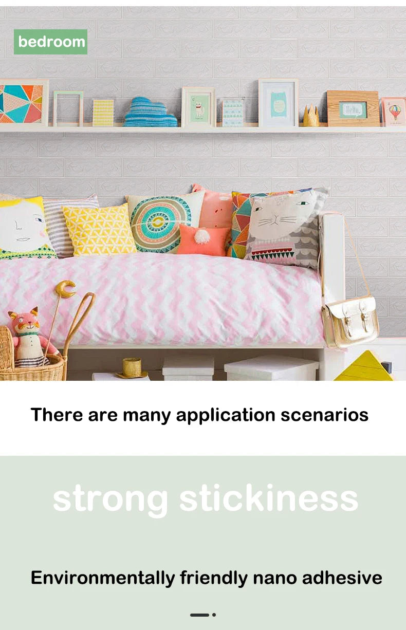 Black Brick Pattern Wallpaper Thick Waterproof and Moisture-Proof Living Room Bedroom Decorative Sticker Self-Adhesive