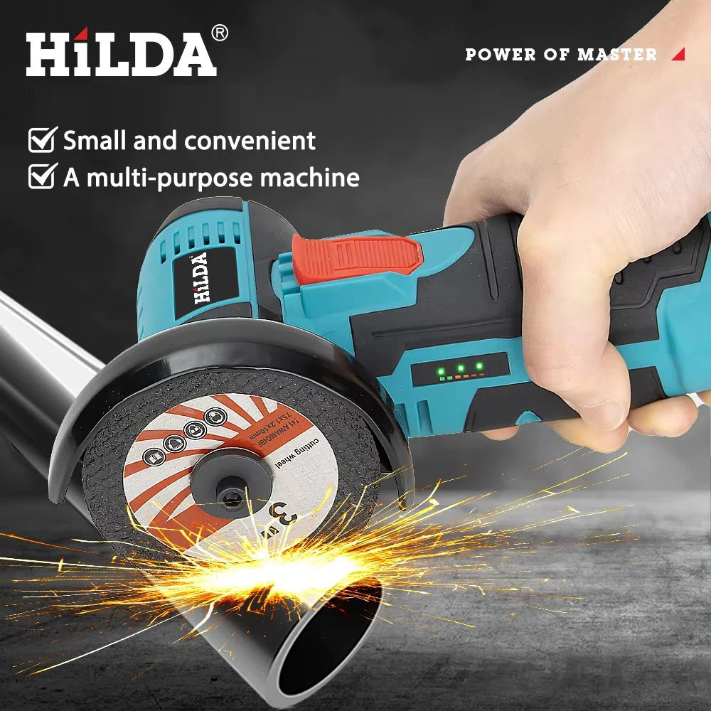 HILDA 12V/3 Inch Lithium Electric Angle Grinder Mini Small Household Handheld Cutting Machine Polishing Machine