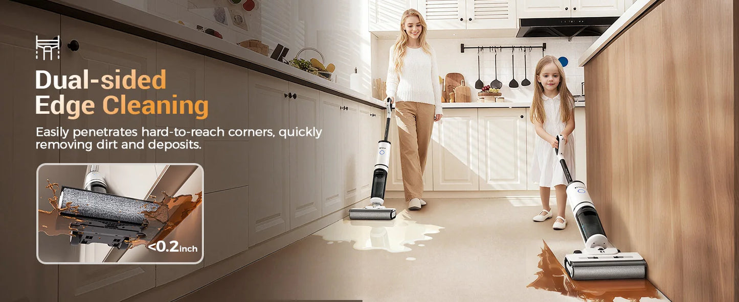 Redkey W15 Pro 3-in-1 Cordless Wet Dry Vacuum Cleaner Self-Cleaning 55°C Drying 180° Lay-Flat Dual-Sided Edge Cleaning 22kPa