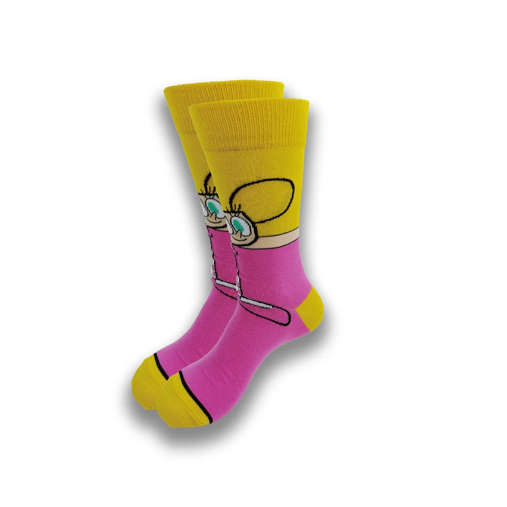 Spring and Autumn Men's and Women's Socks Cartoon Cartoon Fashion Funny High Quality Tube  Movie Character  Socks for Men
