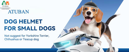 ATUBAN Dog Helmets for Small Dogs, Dog Helmet with Clear Lens Goggles, Doggie Helmets Hat with Ear Holes,Bike Doggie Helmet Dogs