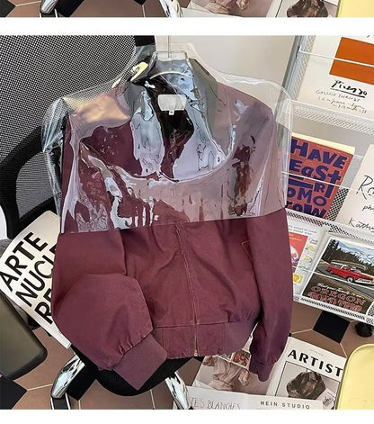 Pure Cotton Detroit Washed Jacket Men's Spring Loose Fit Collared Workwear Jacket Trendy Brand Color Block Casual Coat