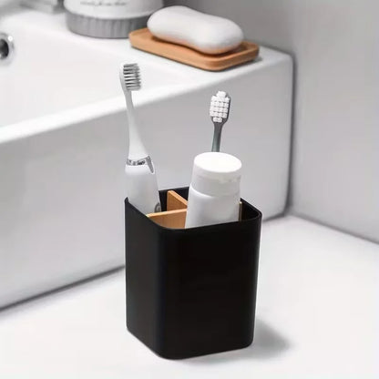 Bathroom Organizer Made of with Three Compartments for Toothbrushes And Toothpaste, Suitable for Electric Toothbrushes