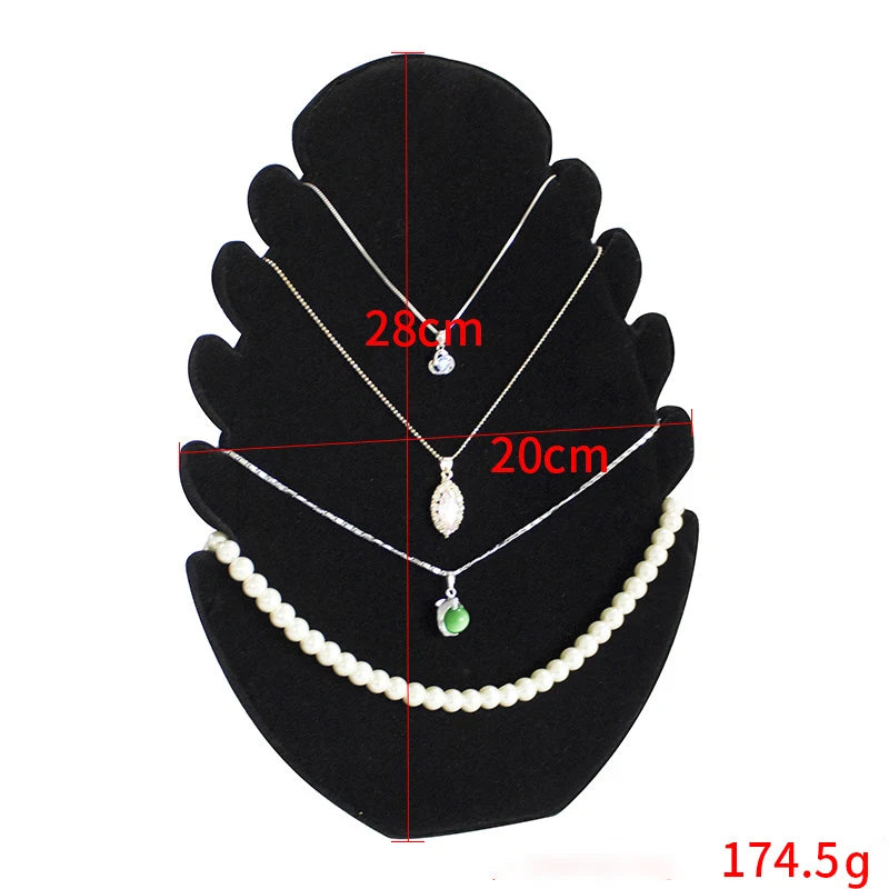 High-grade Velvet Necklace Display Stand Jewelry Showing Board Pendant Organizer for Jewellry Store Display Stand