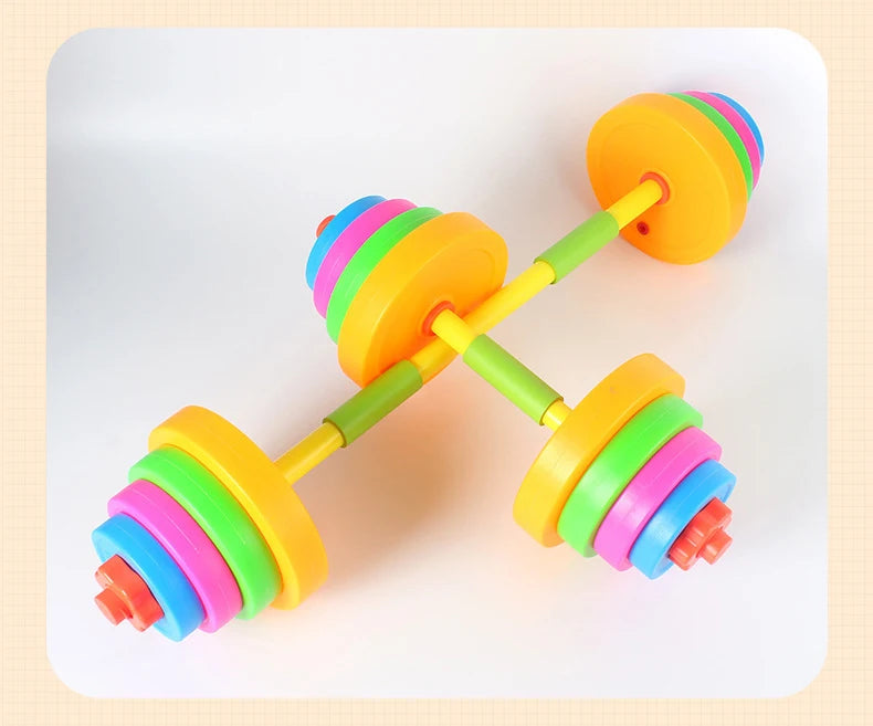 Kids Adjustable Weight Lifting Dumbbell Barbell Set Fitness Exercise Toy Indoor Outdoor Training Activity Play Equipment