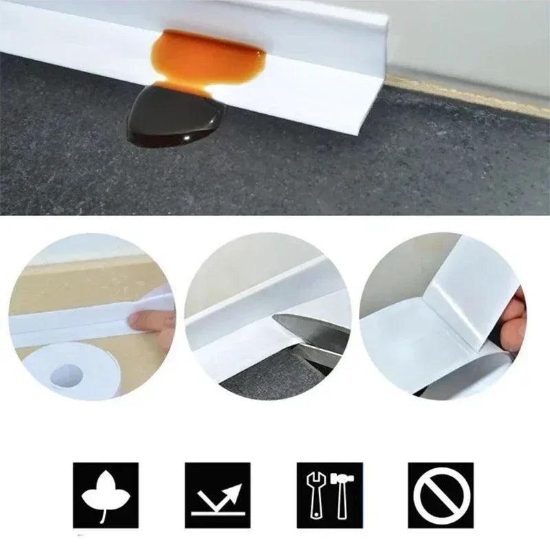 Bathroom Shower Sink Bath Sealing Tapes PVC Adhesive Sealing Strips Waterproof Wall Stickers for Bathroom Kitchen Sealant Tape