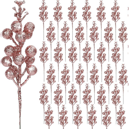 5/10Pcs Chritsmas Decoration Snowflake Red Berry Branche Chritsmas Tree Pendant for Home Decor Xmas New Year 2025 Gift Accessory