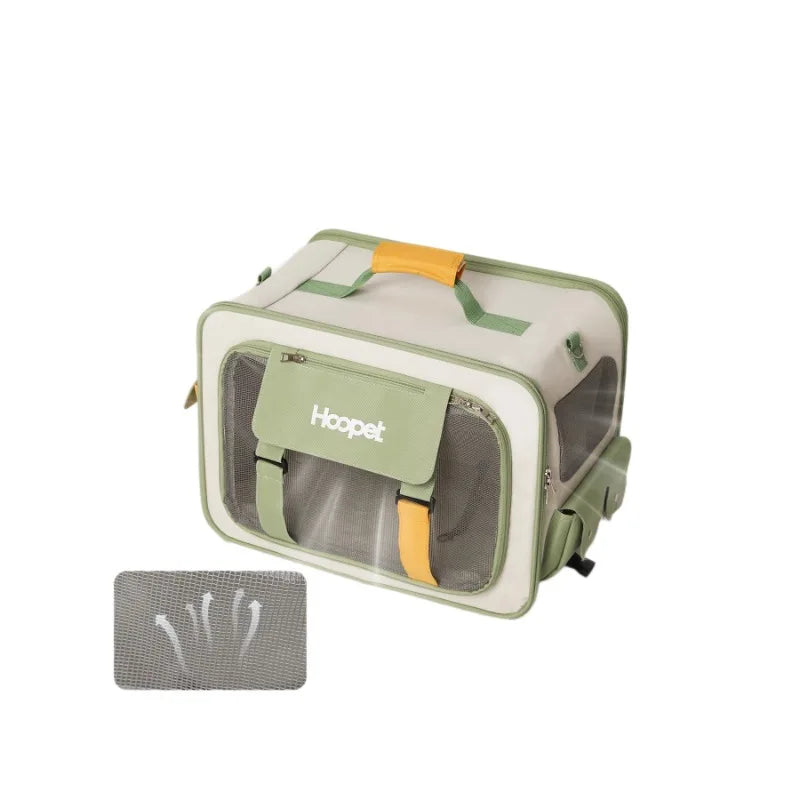 Home Cat Carrier Backpack, Dual-Compartment Pet Trolley, Spacious, Portable, Airline Travel Luggage for Multiple Cats and Dogs