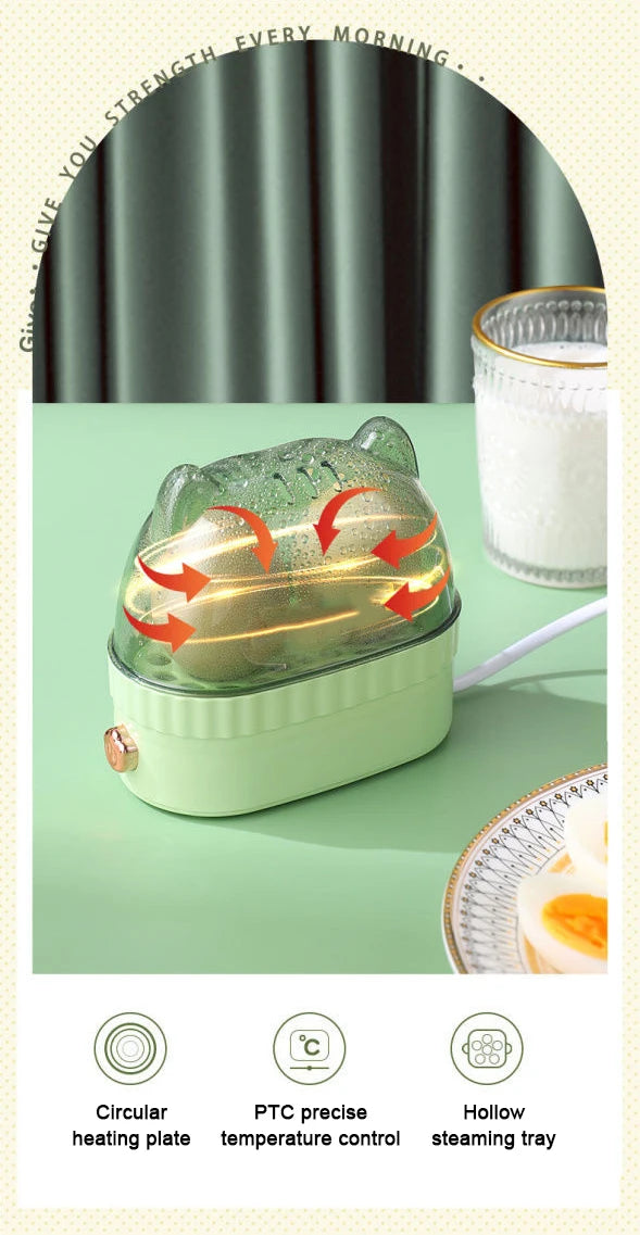 DMWD 120W Electric Egg Boiler Poacher Automatic Power Off Mini Breakfast Machine Egg Cookers 2 Eggs Portable Food Steamer 220V