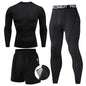 Men's 2/3pcs sets Boxing suit rashguard male kit MMA compression clothing men long-sleeved t-shirt+leggings tracksuit Sport Suit