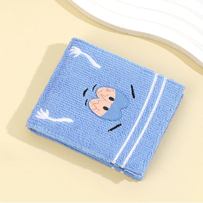 Plush Cartoon Wallet for Women Soft Fuzzy Surface PU Leather Coin Purse with Zip Closure Cute Casual Gift for Girls