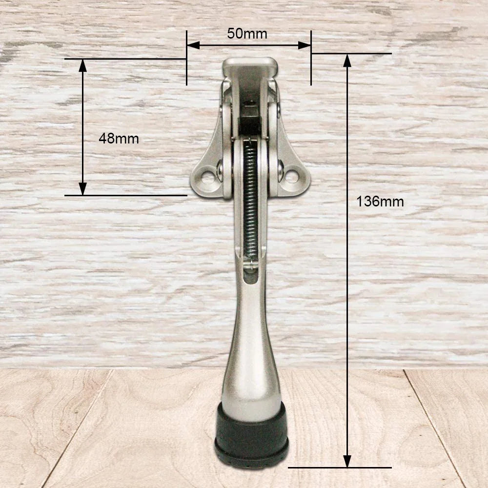 Door Stopper Heavy Duty Mute Zinc Alloy Door Stops with Non-Slip Rubber Tip Hidden Wall Protector Hardware
