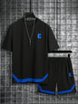 New European & American Style Men's Summer Loose-Fit Set Men's Crew Neck Short-Sleeve Top & Athletic Casual Shorts Two-Piece Set
