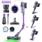 Blossom DSV112A Cordless Vacuum Cleaner 50000Pa 550W,180° Foldable Tube Touchscreen Stick Vacuum,55 Mins Runtime Anti-Tangle Roller Brush HEPA Filtration LED Light Wireless Vacuum for Pet Hair Hard Floor Carpet