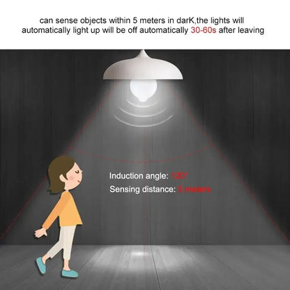 220V Motion Activated 12W Smart Bulb PIR Motion Sensor ON/OFF Home Lights Lamp LED Light Bulb with Motion Sensor