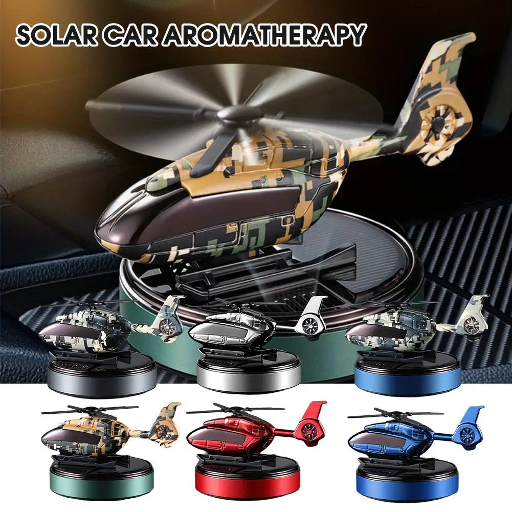 Car Solar Airplane Air Freshener Solar Helicopter Interior Accessories Trim Propeller Rotary Perfume Diffuser Deodorant