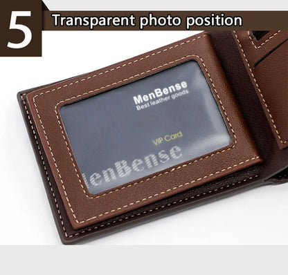 Short Men Wallets Zipper Coin Pocket Slim Card Holders Luxury Male Purses High Quality PU Leather Men's Wallet Money Clips