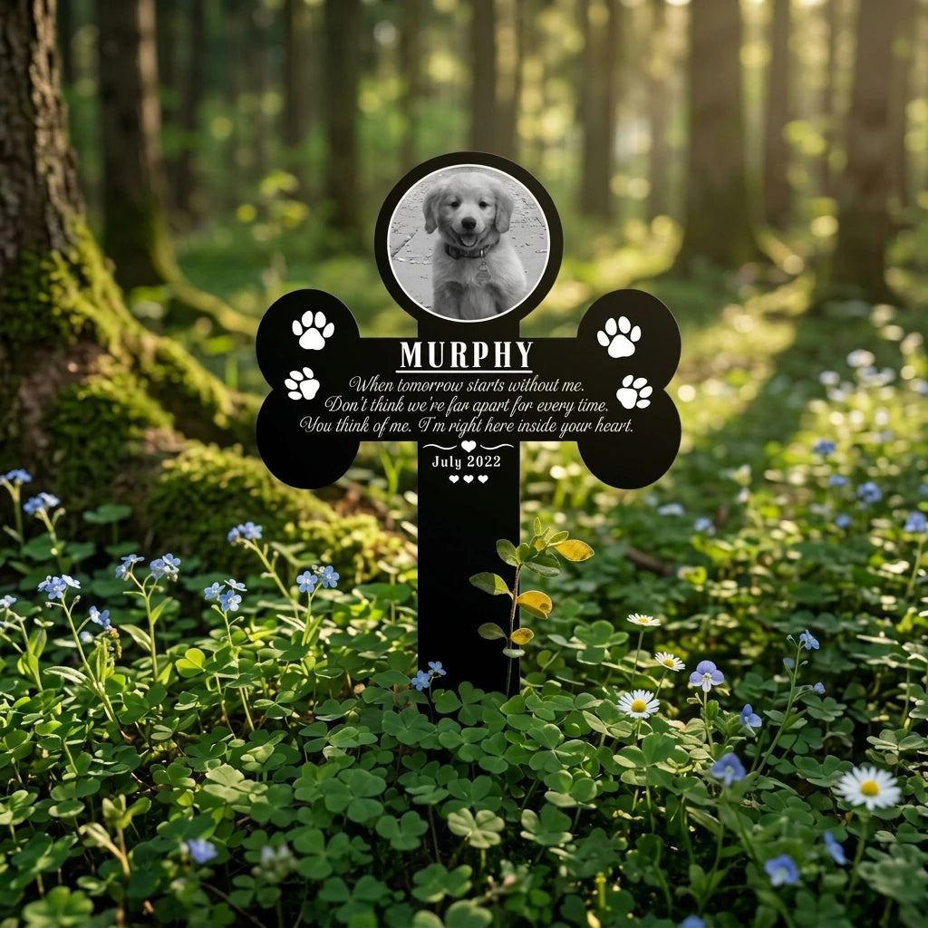 Personalized Pet Memorial Cross Stake, Custom Name & Date,Lawn Decor,Sympathy Present For Grieving Pet Owners,Pet Loss Keepsake