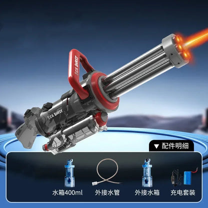 2025 The Strongest Gatling Electric Water Gun Toy, Summer Beach Pool Battle Light Shooting Water Gun Boy Adult Children Gifts
