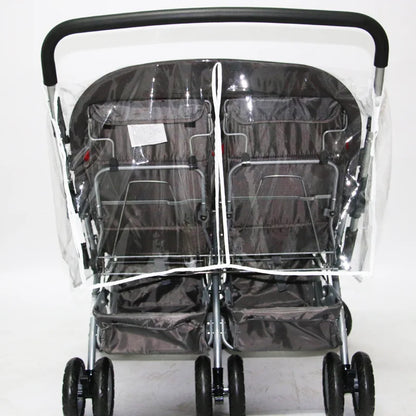 Universal Type Breathable Baby Pushchs Rain Cover For Twins Transparent Environmentally PVC Stroller Raincoat Wind Dust Shield