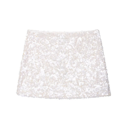 Summer New Women's Design  ort  Skirt with Inner  Bead Decoration Casual Sle Polyester Fiber Knitted A-Line...