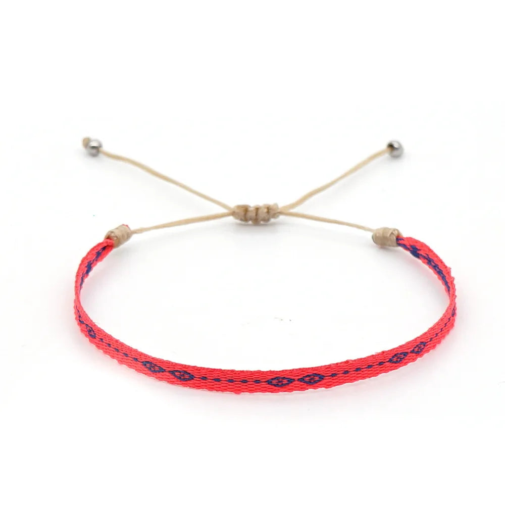 KKBEAD Wholesale Handwoven Bracelet Colombia Cloth Braided Wristband Bracelets for Women Men Gift Hippie Boho Friendship Jewelry