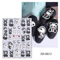1sheet 5D Halloween Nail Stickers Pink/Green/Black Cartoon Pattern Nail Art Slider DIY For Sweet Cool Girl Cute Nail Decoration