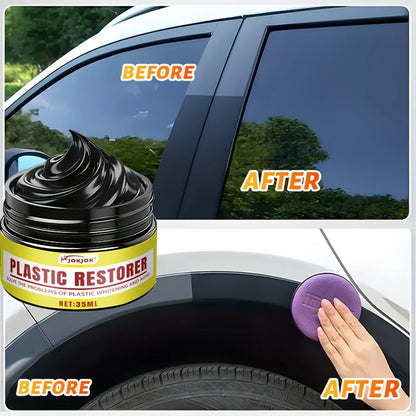 JOKJOK All-in-One Plastic Polish & Restorer Wax - UV Protection Formula, Gel for Car Interiors, Tires, Seats, Dashboard - Preven