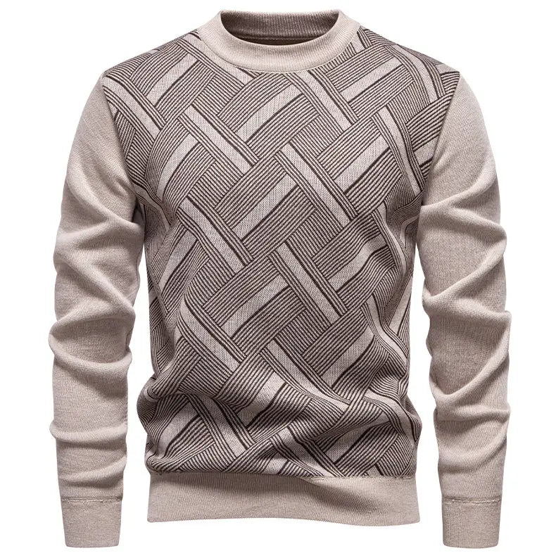 New Sweater Men Casual Knitted Pullover Solid Color Warm Regular Fit Round Neck Sweater Pullovers Mens Sweatwear