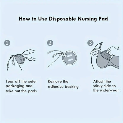 100pcs Ultra-Absorbent Disposable Breast Nursing Pads for New Moms - Slim, Breathable & Super Absorbent