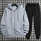 2026 New Arrival Men's Zipper Hoodie Sweatpants 2 Piece Set High Quality Hooded Long Sleeve Sweatshirt Autumn Winter Tracksuit